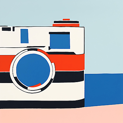 JPG 일러스트 사람없음 빨간색 파란색 팝아트 필름카메라 국내일러스트 AI일러스트 AI콘텐츠 컬러 카메라 그림 파일형식