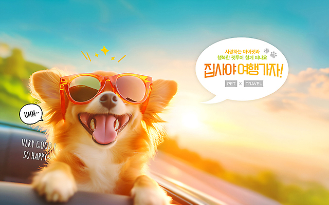 PSD 편집이미지 반려견 여행 말풍선 사람없음 선글라스 햇빛 일몰 드라이브 최고 강아지 이미지편집 안경 반려동물 태양 노을 운전 개 파일형식