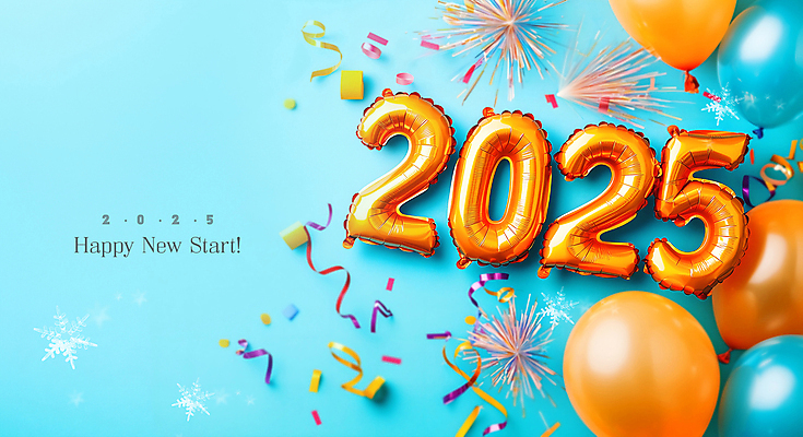 PSD 편집이미지 행복 하늘색 새해 눈꽃 폭죽 사람없음 꽃가루 해피뉴이어 풍선 2025년 을사년 이미지편집 감정 눈_날씨 파란색 새해인사 가루 연도 파일형식