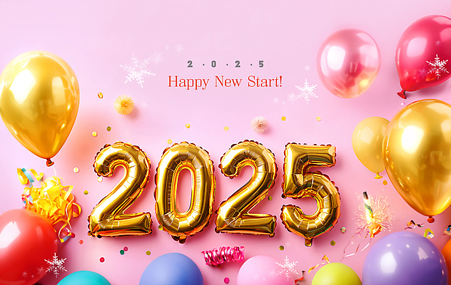 PSD 편집이미지 행복 분홍색 새해 눈꽃 폭죽 사람없음 해피뉴이어 풍선 2025년 을사년 이미지편집 감정 컬러 눈_날씨 새해인사 연도 파일형식
