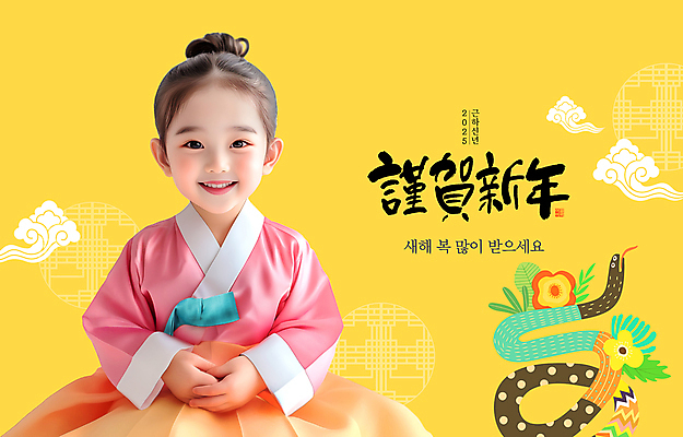 PSD 편집이미지 여자 어린이 새해 한명 소녀 상반신 설날 노란색 전통문양 인사 한복 감사 새해복많이받으세요 의료성형뷰티 소녀한명만 2025년 갑진년 이미지편집 푸른뱀 1 한국전통 전통 문양 명절 감정 컬러 사람 예절 뱀 전통의상 연도 여자한명만 소녀만 파일형식 2024년