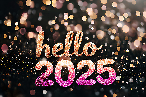 JPG 편집이미지 행복 새해 이벤트 사람없음 빛 반짝임 파티 기쁨 금색 자주색 보케 설레임 HELLO 2025년 갑진년 편집실사 AI컴퓨터그래픽 AI콘텐츠 감정 컬러 모션 인사 연도 CG 파일형식 2024년