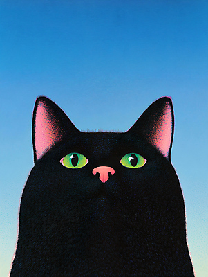 JPG 편집이미지 한마리 사람없음 파란색 귀여움 검은색 고양이 편집실사 AI컴퓨터그래픽 AI콘텐츠 1 컬러 컨셉 포유류 반려동물 CG 파일형식