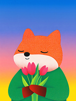 JPG 편집이미지 한마리 들기 사람없음 귀여움 튤립 다람쥐 편집실사 AI컴퓨터그래픽 AI콘텐츠 1 꽃 컨셉 모션 설치류 CG 파일형식