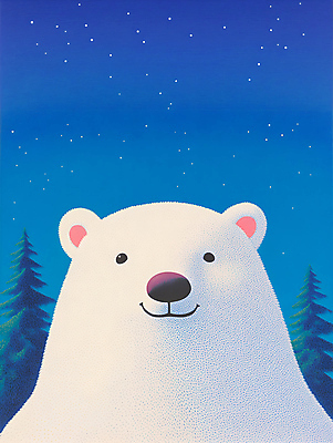 JPG 나무 편집이미지 한마리 밤하늘 사람없음 파란색 귀여움 북극곰 편집실사 AI컴퓨터그래픽 AI콘텐츠 식물 1 컬러 컨셉 곰 하늘 야간 CG 파일형식