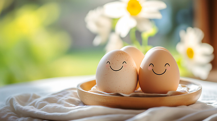 JPG 편집이미지 꽃 행복 미소 웃음 사람없음 햇빛 계란 천 나무그릇 편집실사 AI포토 AI콘텐츠 식물 그릇 감정 표정 목재 태양 알 직물 CG 파일형식