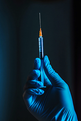 JPG 편집이미지 손 주사기 들기 신체부위 치료 진료 디지털합성 수술장갑 면역력 백신 예방접종 편집실사 AI인물포토 AI콘텐츠 장갑 의학 의료기기 모션 사람 CG 접종 파일형식 AI포토