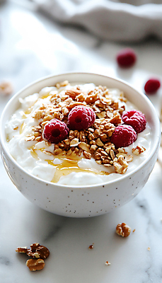 JPG 편집이미지 아침 사람없음 디지털합성 브런치 산딸기 호두 점심 요거트 편집실사 AI포토 AI콘텐츠 주간 과일 유제품 식사 견과류 CG 파일형식