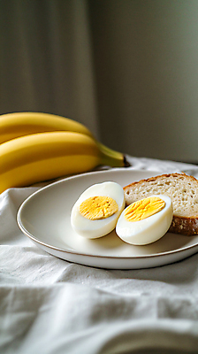 JPG 편집이미지 빵 아침 바나나 사람없음 디지털합성 브런치 점심 삶은계란 편집실사 AI포토 AI콘텐츠 주간 음식 과일 계란 식사 계란요리 CG 파일형식