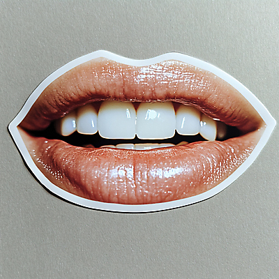 JPG 편집이미지 스티커 미소 신체부위 입 치아 디지털합성 입술 긍정 편집실사 AI포토 AI콘텐츠 컨셉 표정 사람 소화기관 CG 파일형식