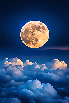 JPG 구름 편집이미지 밤하늘 풍경 사람없음 야외 파란색 보름달 달빛 편집실사 AI컴퓨터그래픽 AI콘텐츠 자연요소 컬러 하늘 달 야간 CG 파일형식