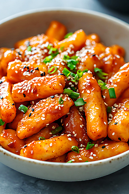 JPG 편집이미지 그릇 식탁 사람없음 빨간색 떡볶이 매움 편집실사 AI포토 AI콘텐츠 식기 컬러 탁자 맛 분식 CG 파일형식