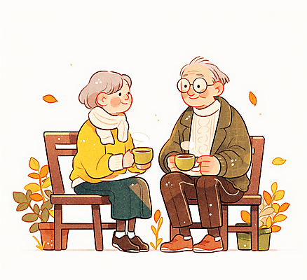 JPG 전신 여자 할아버지 노년 남자 화분 할머니 중년 의자 일러스트 나뭇잎 대화 사랑 웃음 들기 두명 일상 라이프 노후 노란색 노부부 가을 커피잔 나무의자 마주앉기 노인만 안경낌 국내일러스트 AI일러스트 AI콘텐츠 부부 계절 감정 안경 커피 컬러 가구 잎 모션 잔 표정 말하기 사람 앉기 성인 생활 목재 성인만 파일형식