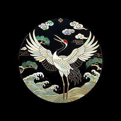 JPG 구름 편집이미지 전통 파도 조각 날개 자연 사람없음 검은색 학 소나무 공예 십장생 자개 편집실사 AI포토 AI콘텐츠 자연요소 나무 바다 컬러 조류 취미 CG 생태계 전통공예 파일형식