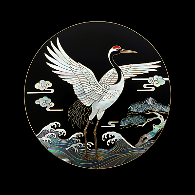 JPG 구름 편집이미지 전통 파도 조각 날개 자연 사람없음 검은색 학 소나무 공예 십장생 자개 편집실사 AI포토 AI콘텐츠 자연요소 나무 바다 컬러 조류 취미 CG 생태계 전통공예 파일형식