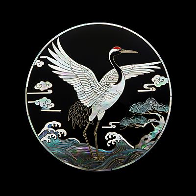 JPG 구름 편집이미지 전통 파도 조각 날개 자연 사람없음 검은색 학 소나무 공예 십장생 자개 편집실사 AI포토 AI콘텐츠 자연요소 나무 바다 컬러 조류 취미 CG 생태계 전통공예 파일형식