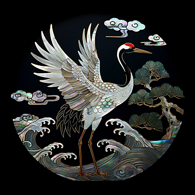 JPG 구름 편집이미지 전통 파도 조각 날개 자연 사람없음 검은색 학 소나무 공예 십장생 자개 편집실사 AI포토 AI콘텐츠 자연요소 나무 바다 컬러 조류 취미 CG 생태계 전통공예 파일형식