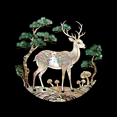 JPG 편집이미지 전통 조각 자연 사슴 사람없음 검은색 소나무 공예 송이버섯 십장생 자개 편집실사 AI포토 AI콘텐츠 나무 컬러 포유류 취미 버섯 CG 생태계 전통공예 파일형식