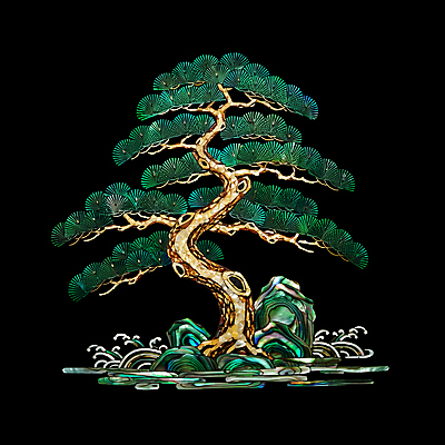 JPG 편집이미지 전통 조각 자연 사람없음 검은색 나뭇가지 소나무 공예 십장생 자개 편집실사 AI포토 AI콘텐츠 나무 컬러 취미 CG 생태계 전통공예 파일형식