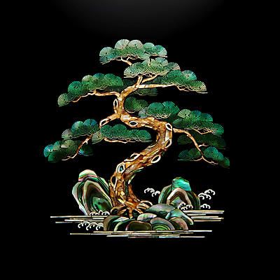 JPG 편집이미지 전통 조각 자연 사람없음 검은색 나뭇가지 소나무 공예 십장생 자개 편집실사 AI포토 AI콘텐츠 나무 컬러 취미 CG 생태계 전통공예 파일형식