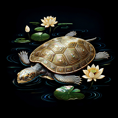 JPG 편집이미지 전통 물결 조각 자연 연꽃 사람없음 검은색 연못 거북이 공예 연잎 십장생 자개 편집실사 AI포토 AI콘텐츠 꽃 컬러 잎 파충류 취미 CG 생태계 전통공예 파일형식