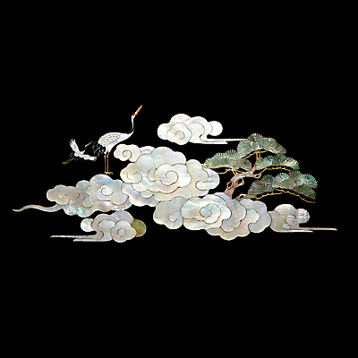 JPG 구름 편집이미지 전통 조각 자연 사람없음 검은색 학 소나무 공예 십장생 자개 편집실사 AI포토 AI콘텐츠 자연요소 나무 컬러 조류 취미 CG 생태계 전통공예 파일형식