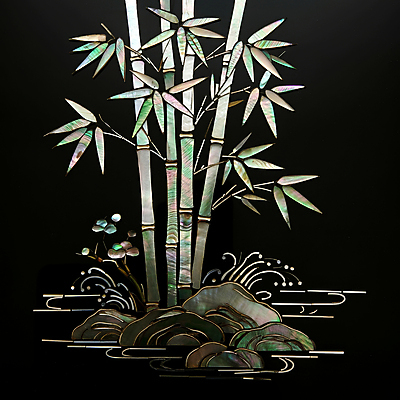 JPG 편집이미지 전통 조각 자연 사람없음 검은색 공예 대나무 조화 십장생 대나무잎 돌무더기 자개 편집실사 AI포토 AI콘텐츠 나무 컬러 잎 취미 돌_바위 CG 생태계 전통공예 파일형식