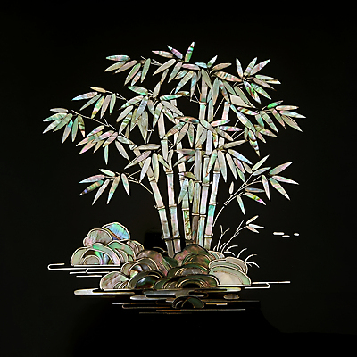 JPG 편집이미지 전통 조각 자연 사람없음 검은색 공예 대나무 십장생 대나무잎 돌무더기 자개 편집실사 AI포토 AI콘텐츠 나무 컬러 잎 취미 돌_바위 CG 생태계 전통공예 파일형식