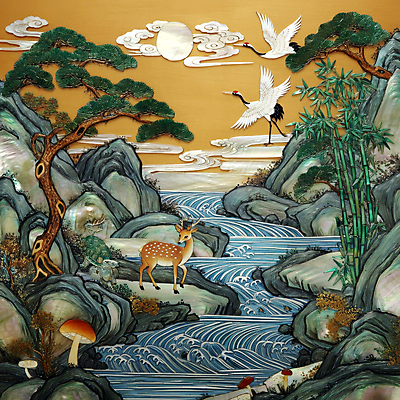 JPG 구름 편집이미지 전통 물결 조각 자연 사슴 산 사람없음 강 버섯 학 바위 소나무 거북이 대나무 한국화 십장생 자개 편집실사 AI포토 AI콘텐츠 자연요소 나무 포유류 파충류 조류 돌_바위 동양화 CG 생태계 전통공예 파일형식