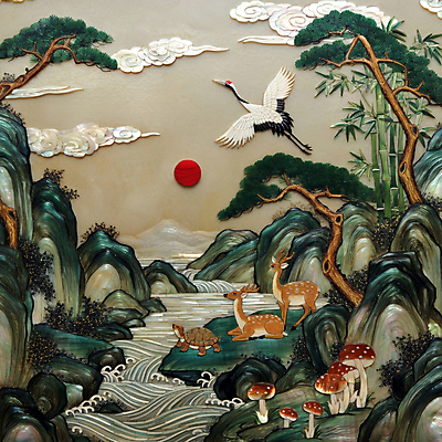 JPG 구름 편집이미지 전통 물결 조각 자연 사슴 산 사람없음 강 버섯 학 바위 소나무 거북이 대나무 한국화 십장생 자개 편집실사 AI포토 AI콘텐츠 자연요소 나무 포유류 파충류 조류 돌_바위 동양화 CG 생태계 전통공예 파일형식