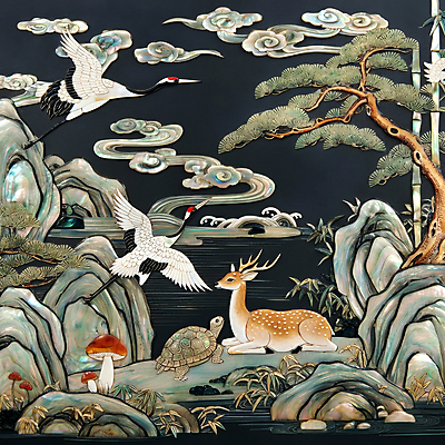 JPG 구름 편집이미지 전통 물결 조각 자연 사슴 산 사람없음 강 검은색 버섯 학 바위 소나무 거북이 대나무 한국화 십장생 자개 편집실사 AI포토 AI콘텐츠 자연요소 나무 컬러 포유류 파충류 조류 돌_바위 동양화 CG 생태계 전통공예 파일형식