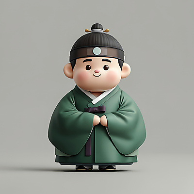 JPG 전신 편집이미지 한국전통 전통 헤어스타일 남자 전통문화 한명 웃음 성인 초록색 한복 성인남자한명만 편집3D AI컴퓨터그래픽 AI콘텐츠 1 문화 컬러 한국 표정 사람 3D 전통의상 남자한명만 성인남자만 파일형식