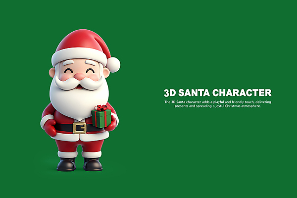 전신 PSD 편집이미지 노년 남자 크리스마스 수염 선물 한명 들기 초록색 산타클로스 3D 귀여움 노인남자한명만 편집3D 1 기념일 컬러 컨셉 모션 사람 성인 디지털합성 남자한명만 노인남자만 파일형식