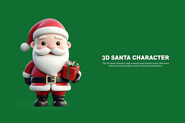 전신 PSD 편집이미지 노년 남자 크리스마스 수염 선물 한명 들기 초록색 산타클로스 3D 귀여움 노인남자한명만 편집3D 1 기념일 컬러 컨셉 모션 사람 성인 디지털합성 남자한명만 노인남자만 파일형식