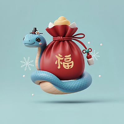 JPG 편집이미지 모자 한국전통 새해 복주머니 3D캐릭터 선물 미소 사람없음 장식 빨간색 파란색 설날 전통문양 3D 귀여움 복 눈송이 뱀띠 뱀 행운 청사 을사년 편집3D 푸른뱀 AI컴퓨터그래픽 AI콘텐츠 캐릭터 전통 문양 잡화 명절 컬러 컨셉 파충류 전통소품 한국 눈_날씨 표정 한자 십이지신 디지털합성 파일형식 2025년