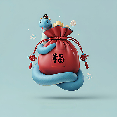 JPG 편집이미지 모자 한국전통 새해 복주머니 3D캐릭터 선물 미소 사람없음 장식 빨간색 파란색 설날 전통문양 3D 귀여움 복 눈송이 뱀띠 뱀 행운 청사 을사년 편집3D 푸른뱀 AI컴퓨터그래픽 AI콘텐츠 캐릭터 전통 문양 잡화 명절 컬러 컨셉 파충류 전통소품 한국 눈_날씨 표정 한자 십이지신 디지털합성 파일형식 2025년