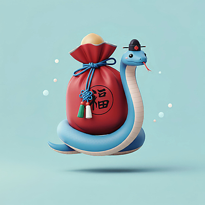 JPG 편집이미지 모자 한국전통 새해 복주머니 3D캐릭터 선물 미소 사람없음 장식 빨간색 파란색 설날 전통문양 3D 귀여움 복 눈송이 뱀띠 뱀 행운 청사 을사년 편집3D 푸른뱀 AI컴퓨터그래픽 AI콘텐츠 캐릭터 전통 문양 잡화 명절 컬러 컨셉 파충류 전통소품 한국 눈_날씨 표정 한자 십이지신 디지털합성 파일형식 2025년