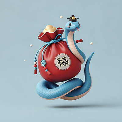 JPG 편집이미지 모자 한국전통 새해 복주머니 3D캐릭터 선물 미소 사람없음 장식 빨간색 파란색 설날 전통문양 3D 귀여움 복 눈송이 뱀띠 뱀 행운 청사 을사년 편집3D 푸른뱀 AI컴퓨터그래픽 AI콘텐츠 캐릭터 전통 문양 잡화 명절 컬러 컨셉 파충류 전통소품 한국 눈_날씨 표정 한자 십이지신 디지털합성 파일형식 2025년