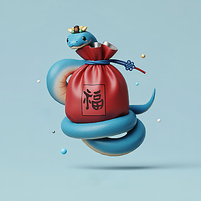 JPG 편집이미지 모자 한국전통 새해 복주머니 3D캐릭터 선물 미소 사람없음 장식 빨간색 파란색 설날 전통문양 3D 귀여움 복 눈송이 뱀띠 뱀 행운 청사 을사년 편집3D 푸른뱀 AI컴퓨터그래픽 AI콘텐츠 캐릭터 전통 문양 잡화 명절 컬러 컨셉 파충류 전통소품 한국 눈_날씨 표정 한자 십이지신 디지털합성 파일형식 2025년