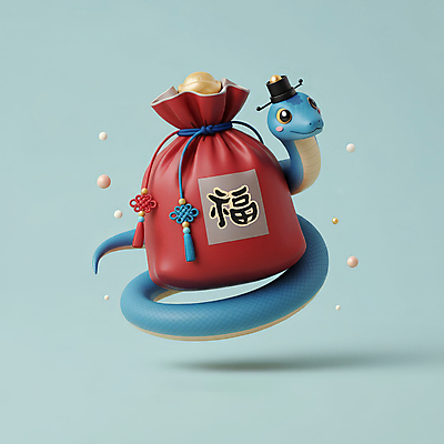 JPG 편집이미지 모자 한국전통 새해 복주머니 3D캐릭터 선물 미소 사람없음 장식 빨간색 파란색 설날 전통문양 3D 귀여움 복 눈송이 뱀띠 뱀 행운 청사 을사년 편집3D 푸른뱀 AI컴퓨터그래픽 AI콘텐츠 캐릭터 전통 문양 잡화 명절 컬러 컨셉 파충류 전통소품 한국 눈_날씨 표정 한자 십이지신 디지털합성 파일형식 2025년