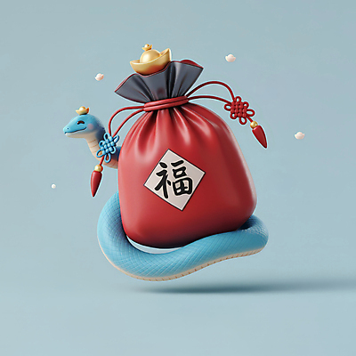 JPG 편집이미지 모자 한국전통 새해 복주머니 3D캐릭터 선물 미소 사람없음 장식 빨간색 파란색 설날 전통문양 3D 귀여움 복 눈송이 뱀띠 뱀 행운 청사 을사년 편집3D 푸른뱀 AI컴퓨터그래픽 AI콘텐츠 캐릭터 전통 문양 잡화 명절 컬러 컨셉 파충류 전통소품 한국 눈_날씨 표정 한자 십이지신 디지털합성 파일형식 2025년