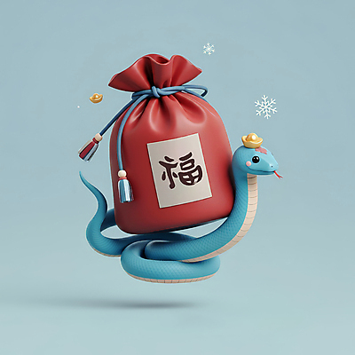 JPG 편집이미지 모자 한국전통 새해 복주머니 3D캐릭터 선물 미소 사람없음 장식 빨간색 파란색 설날 전통문양 3D 귀여움 복 눈송이 뱀띠 뱀 행운 청사 을사년 편집3D 푸른뱀 AI컴퓨터그래픽 AI콘텐츠 캐릭터 전통 문양 잡화 명절 컬러 컨셉 파충류 전통소품 한국 눈_날씨 표정 한자 십이지신 디지털합성 파일형식 2025년