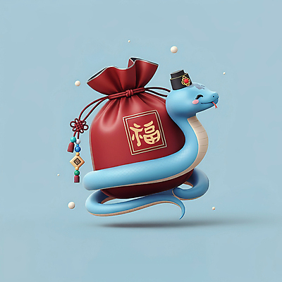 JPG 편집이미지 모자 한국전통 새해 복주머니 3D캐릭터 선물 미소 사람없음 장식 빨간색 파란색 설날 전통문양 3D 귀여움 복 눈송이 뱀띠 뱀 행운 청사 을사년 편집3D 푸른뱀 AI컴퓨터그래픽 AI콘텐츠 캐릭터 전통 문양 잡화 명절 컬러 컨셉 파충류 전통소품 한국 눈_날씨 표정 한자 십이지신 디지털합성 파일형식 2025년