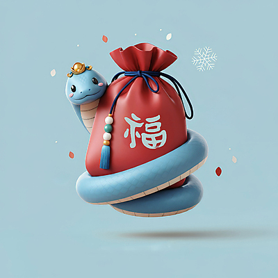 JPG 편집이미지 모자 한국전통 새해 복주머니 3D캐릭터 선물 미소 사람없음 장식 빨간색 파란색 설날 전통문양 3D 귀여움 복 눈송이 뱀띠 뱀 행운 청사 을사년 편집3D 푸른뱀 AI컴퓨터그래픽 AI콘텐츠 캐릭터 전통 문양 잡화 명절 컬러 컨셉 파충류 전통소품 한국 눈_날씨 표정 한자 십이지신 디지털합성 파일형식 2025년