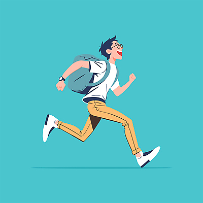전신 남자 대학생 하늘색 가방 일러스트 건강 한명 웃음 성인 달리기 조깅 운동 에너지 즐거움 러닝 성인남자한명만 안경낌 국내일러스트 AI파일 1 학생 잡화 감정 안경 모션 표정 사람 파란색 남자한명만 성인남자만 파일형식 벡터
