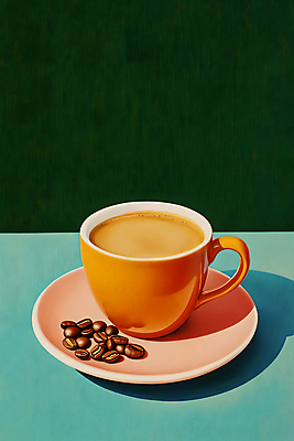 JPG 커피 일러스트 수채화 사람없음 컵 초록색 원두 커피잔 라떼 라떼아트 국내일러스트 AI일러스트 AI콘텐츠 식기 음료 컬러 잔 그림 파일형식