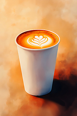 JPG 무료이미지 커피 일러스트 수채화 사람없음 컵 갈색 커피잔 라떼 라떼아트 국내일러스트 AI일러스트 AI콘텐츠 식기 음료 컬러 잔 그림 파일형식