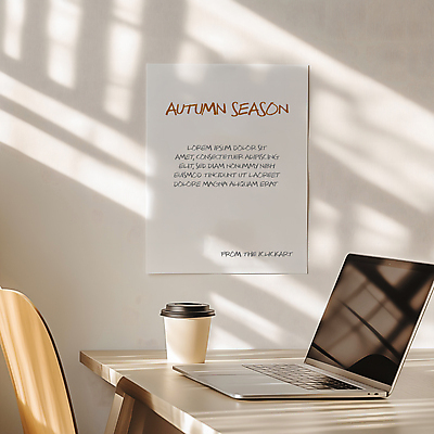 PSD 편집이미지 탁자 그림자 사람없음 노트북 햇빛 가을 메시지 감성 테이크아웃컵 이미지편집 카드프레임 계절 가구 컨셉 프레임 컵 전자제품 태양 파일형식