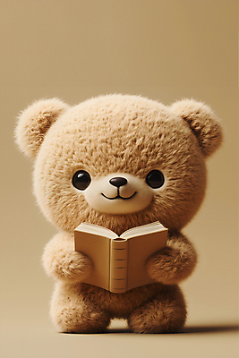 JPG 편집이미지 들기 사람없음 책 독서 갈색 귀여움 곰인형 가을 2025년 트렌드컬러 편집실사 모카무스 AI포토 AI콘텐츠 계절 인형 컬러 컨셉 모션 연도 CG 파일형식