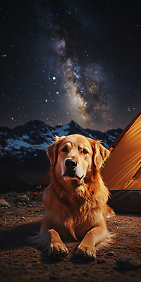 JPG 편집이미지 라이프스타일 여행 밤하늘 텐트 사람없음 소풍 캠핑 가을 강아지 야간 디지털합성 편집실사 AI포토 AI콘텐츠 자연요소 계절 하늘 레저 캠핑도구 생활 반려동물 야외활동 개 CG 파일형식